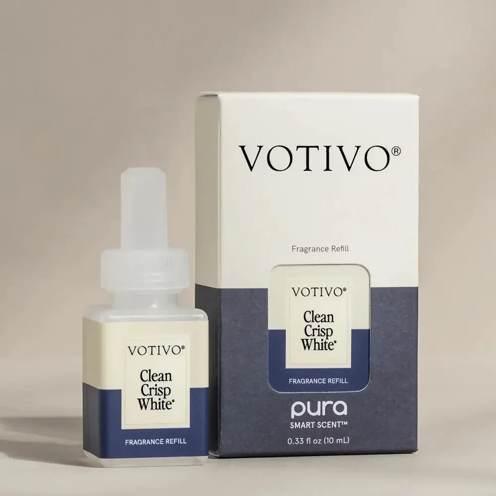 VOTIVO Clean Crisp White Fragrance Refill for Pura Smart Scent 2 Pack